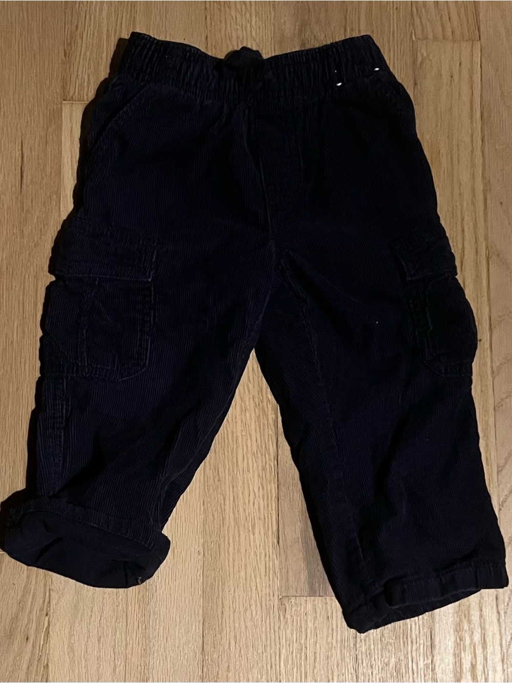Gymboree Kids Navy Blue Corduroy Cargo Fleece Lined Pants 18-24 mths